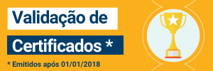 Banner com link que abre em uma nova janela a página de validação de certificados emitidos após primeiro de janeiro de 2018.
