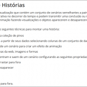 A imagem mostra uma tela de texto com a descrição de histórias do sistema ibm cognos.